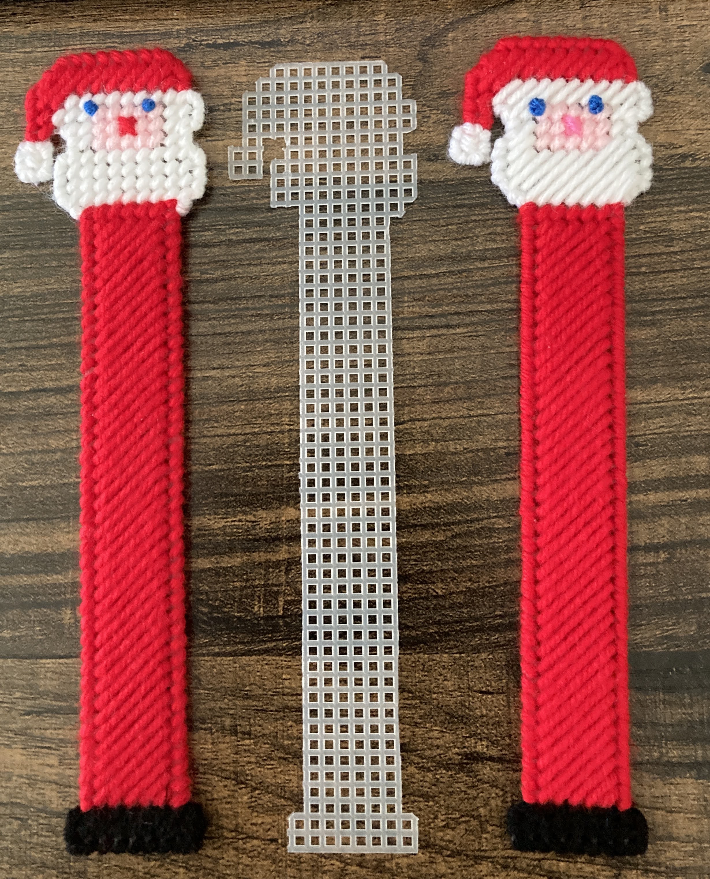 Plastic Canvas Santa Bookmarks