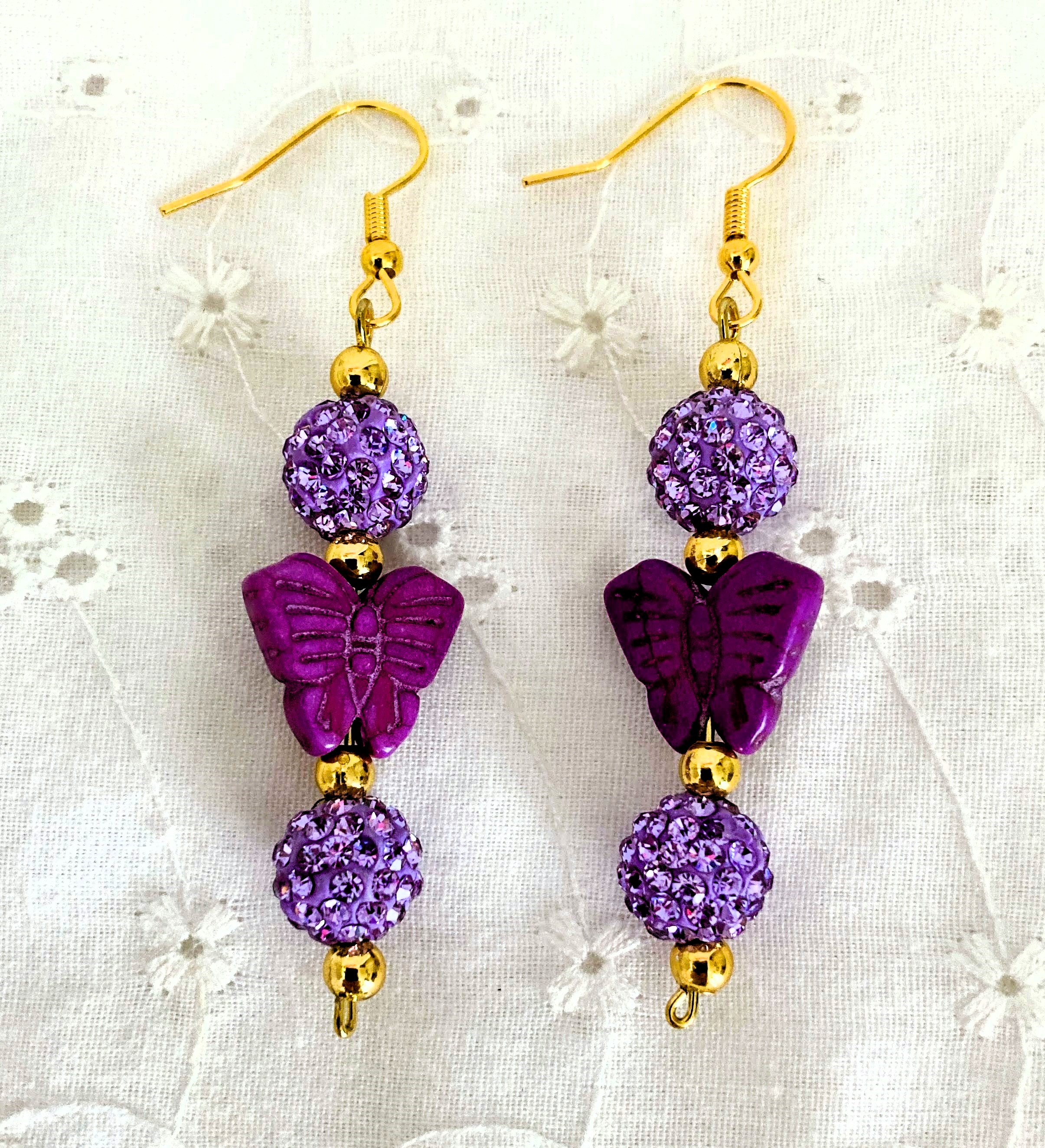 Butterfly & Berry Bead Earrings