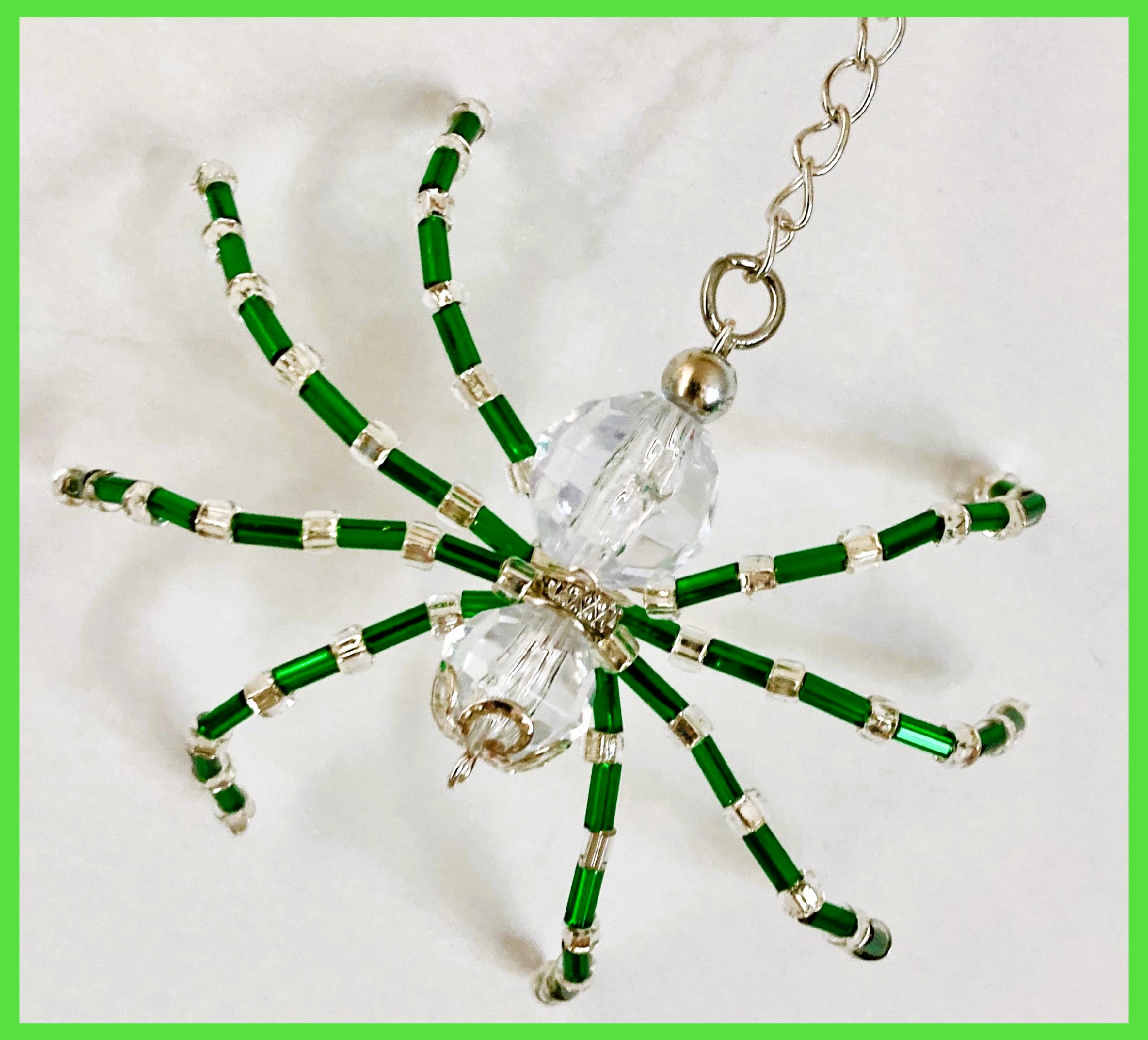 Beaded Green Spider